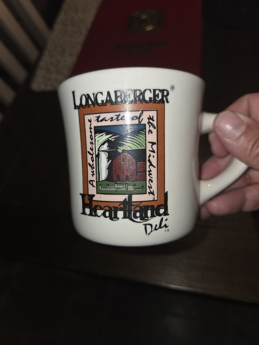 Longaberger Heartland Deli White Ceramic Coffee Mug